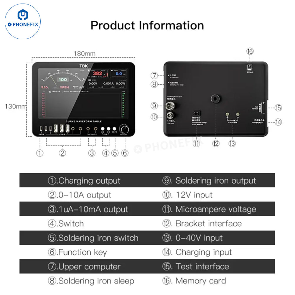 TBK D7 Curve Waveform Meter Power Supply for Mobile Phone Repair