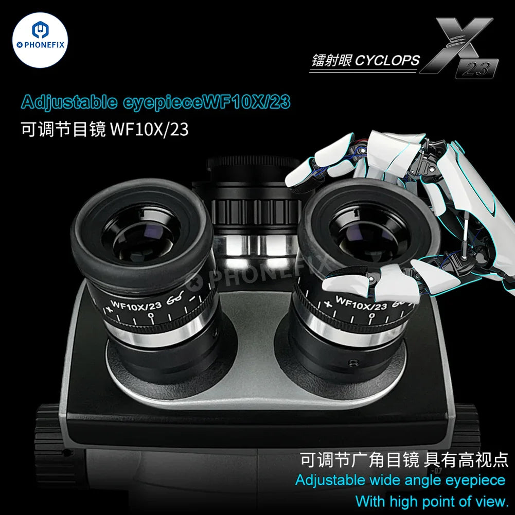 WYLIE X23 7-50X Trinocular Zoom Microscope X40 X80 4K Camera