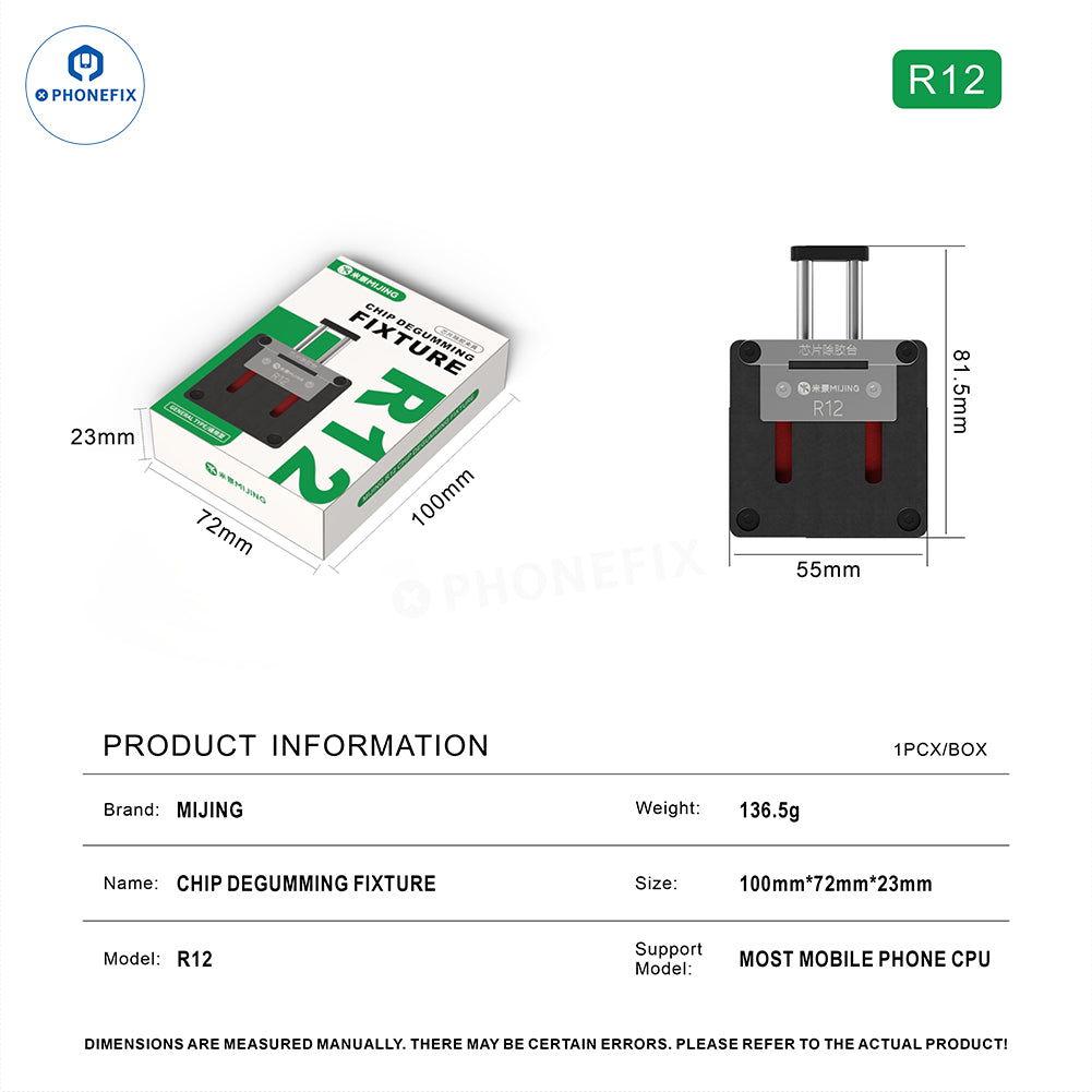 MIJING R11 R12 Degumming Fixture for BGA IC Soldering/Glue Removal - CHINA PHONEFIX SHOP Team