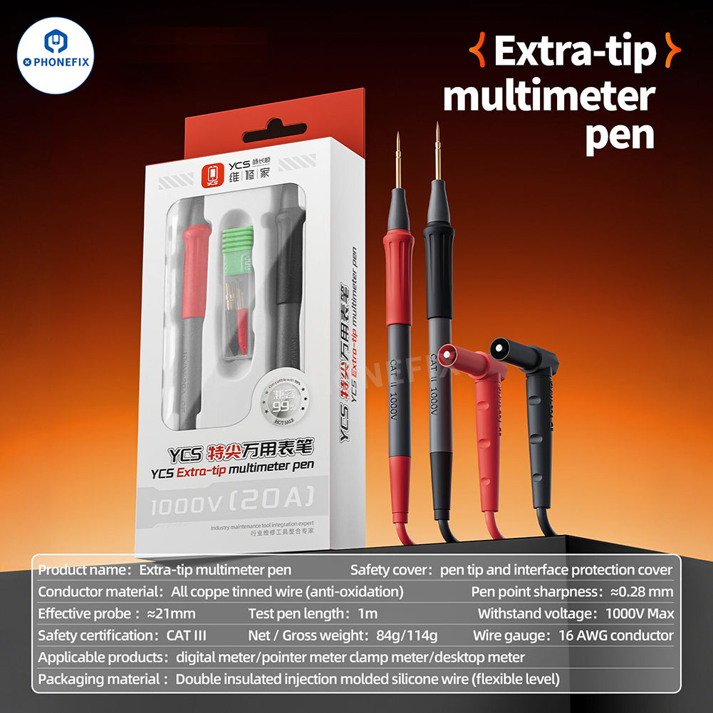 YCS Extra-tip Multimeter Pen for Phone PCB BGA IC Measurement