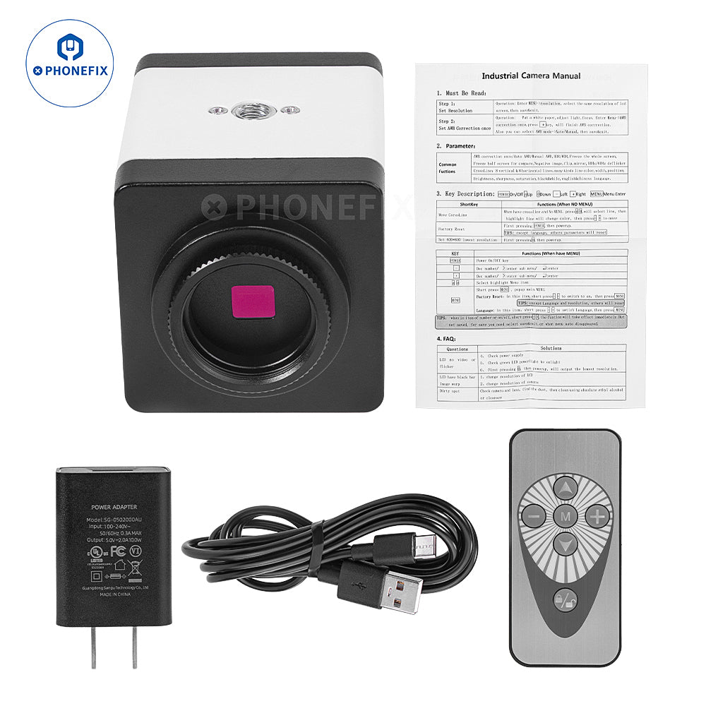 2MP HD průmyslová kamera 1080P 60FPS HDMI VGA USB-C výstup