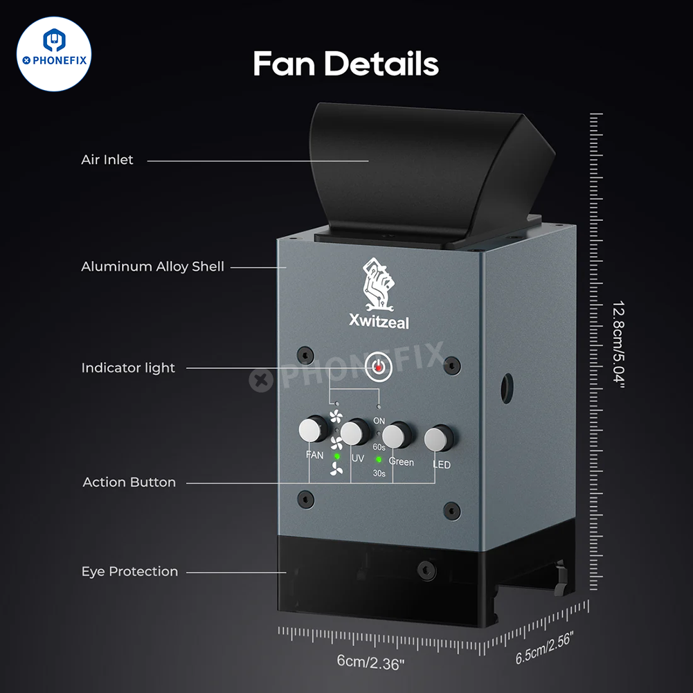 XwitZeal FAN1 UV Curing Cooling Fan for Phone Motherboard IC Repair