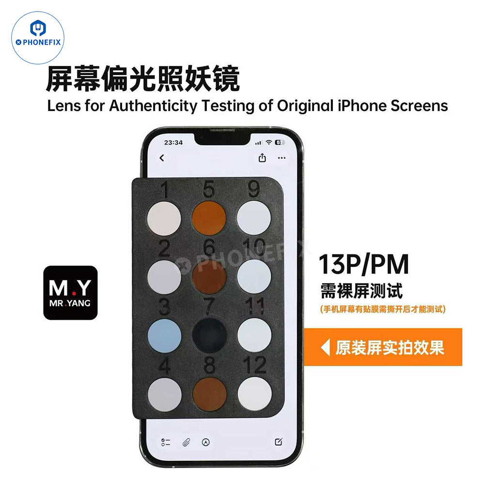 YCS M.Y Polarizer Detection Lens Identifies FOG/Genuine iPhone Screen - CHINA PHONEFIX SHOP Team