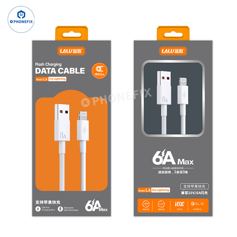 6A Fast Charging Data Cable Micro Type-C Lightning for iPhone Android