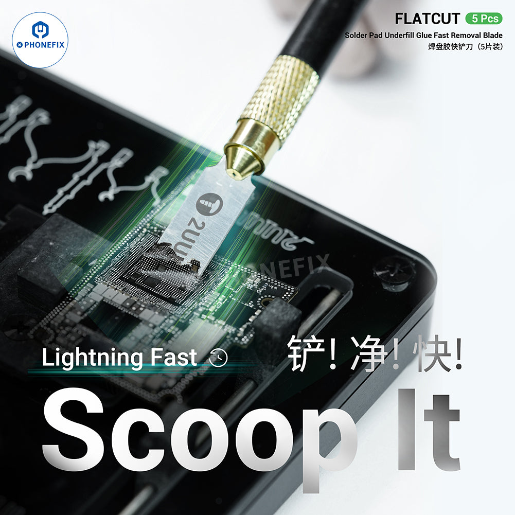 2UUL DA28 FlatCut No.11 Mobile IC Solder Pad Underfill Glue Removal Blade