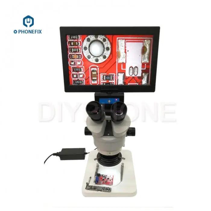 7-45X Integrated Trinocular Microscope with 10.6 inch Display Screen - CHINA PHONEFIX