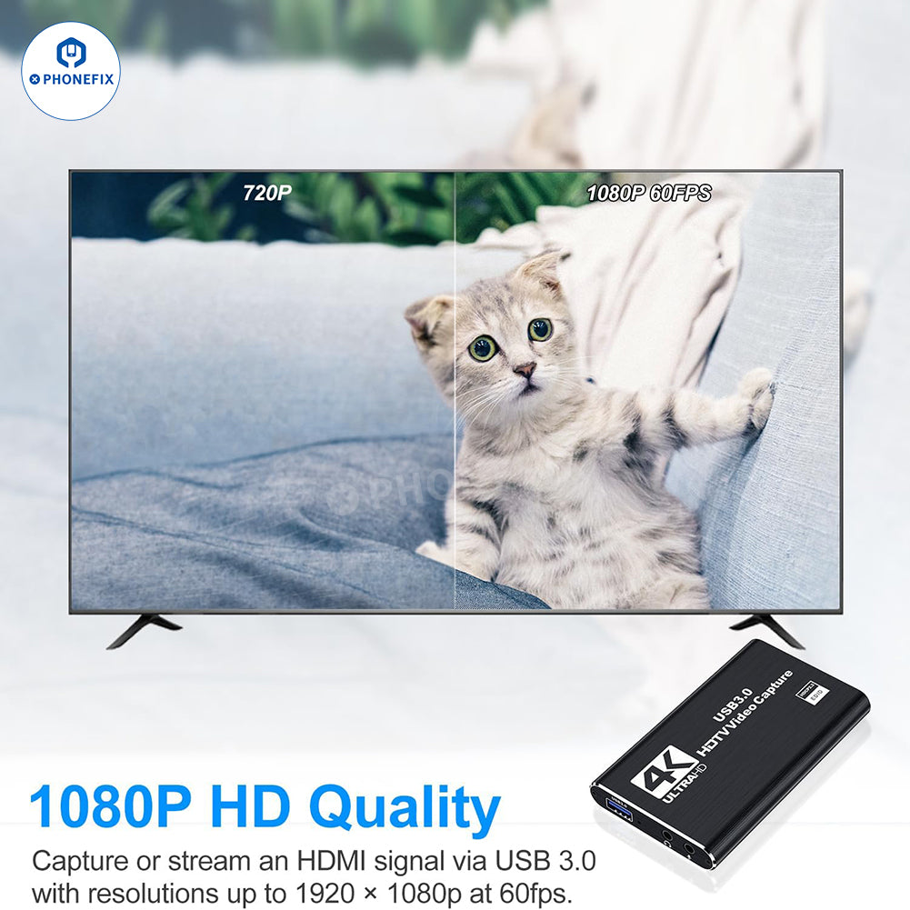 4K Audio Video 1080P Capture Card For Live Streaming Broadcasting