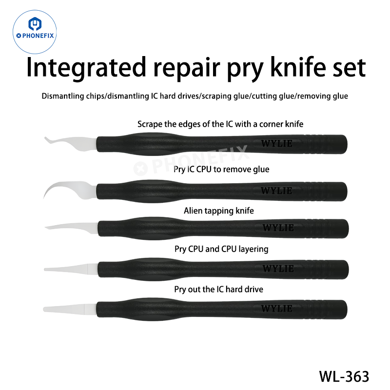 WYLIE WL-363 Integrated Rework Pry Knife 5-in-1 Set for Phone Repair
