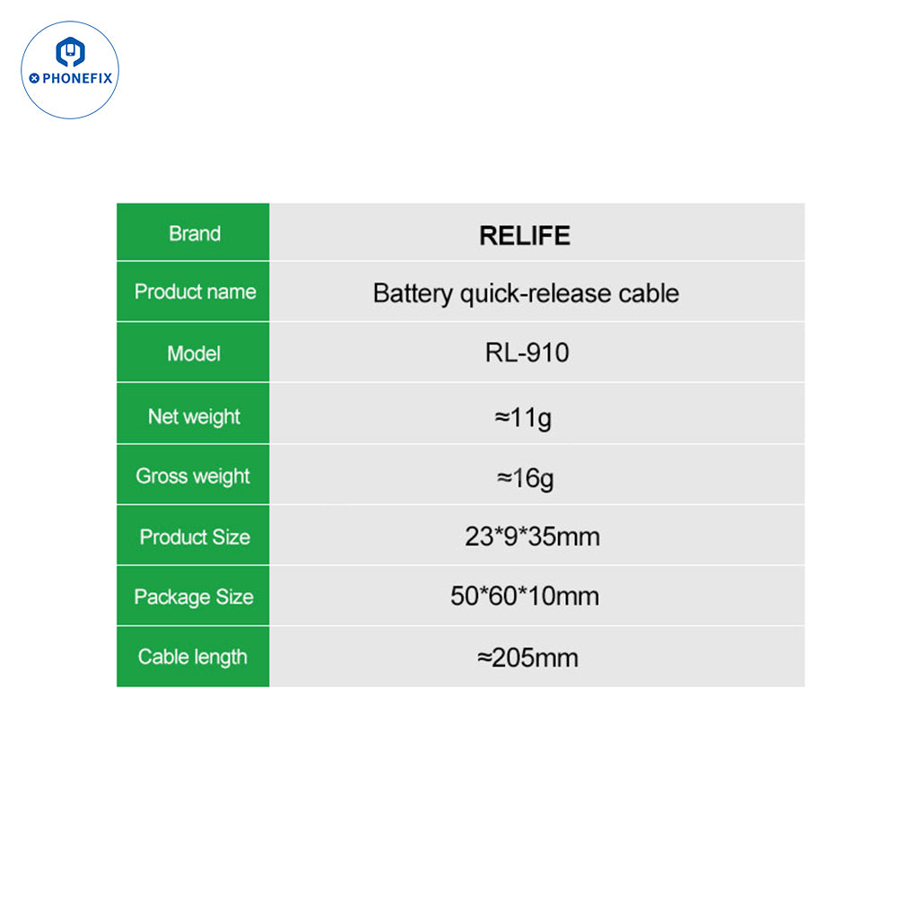 RELIFE RL-910 Battery Quick Removal Cable for iPhone 17/16 Series