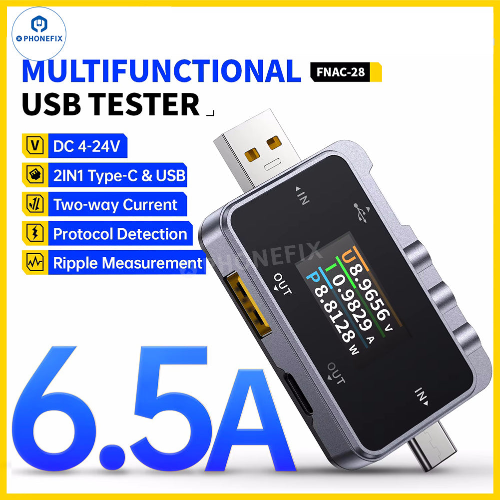FNAC-28 2 IN 1 Type-C USB Tester Voltage Current Power Meter