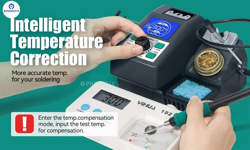 YIHUA 982 Precision soldering station with digital LCD display, compatible with C245 solder tip cartridges, 4 memory channels, fast heating for micro welding, 982