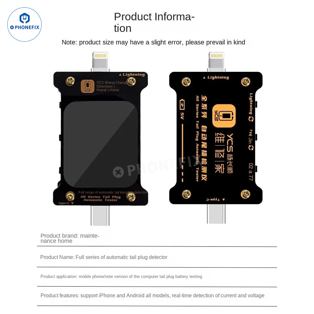 Detector de puerto de carga Lightning tipo C mecánico, comprobador de conector trasero