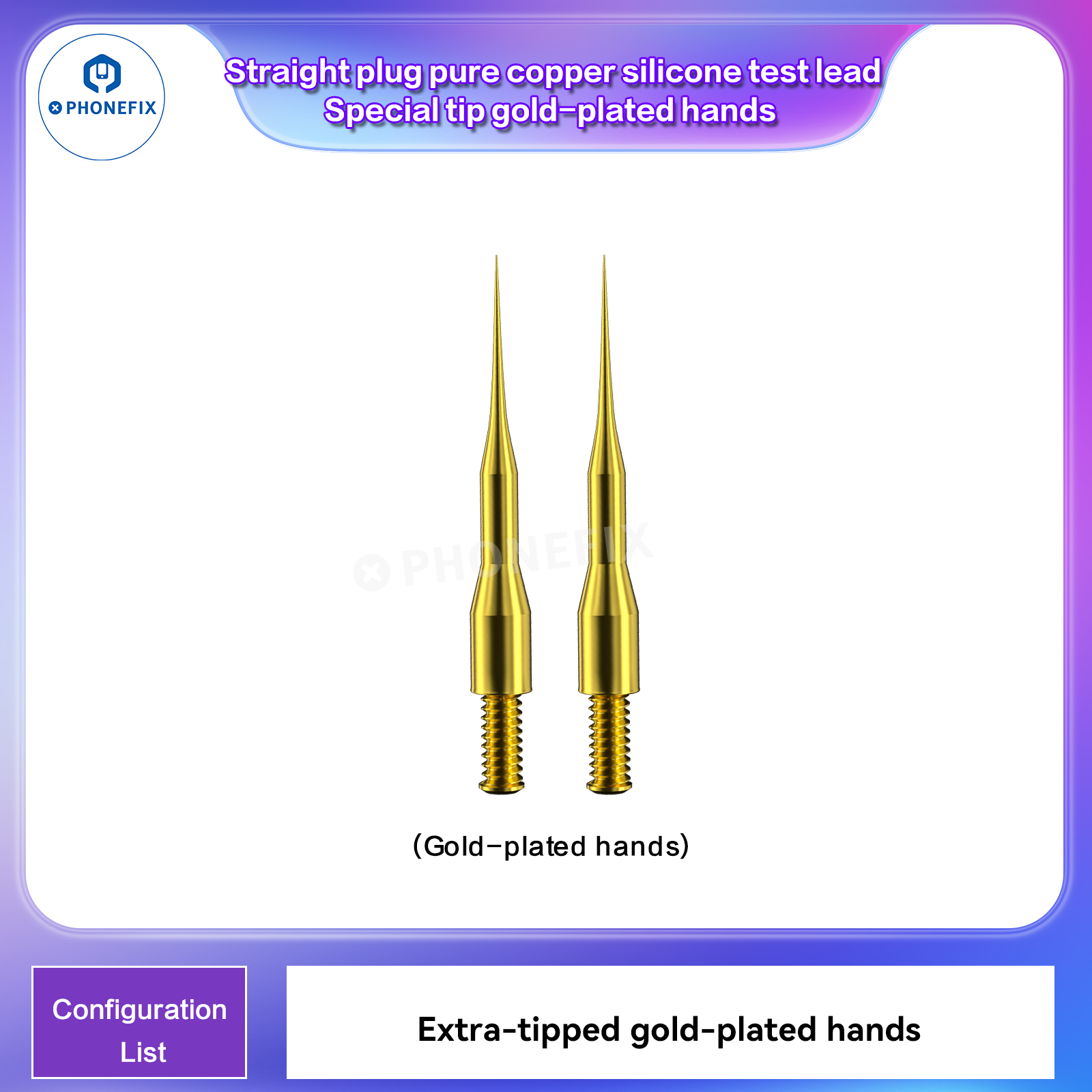 i2C Pure Copper Silicone Test Pen Multimeter Gold-Plated Probe Tip