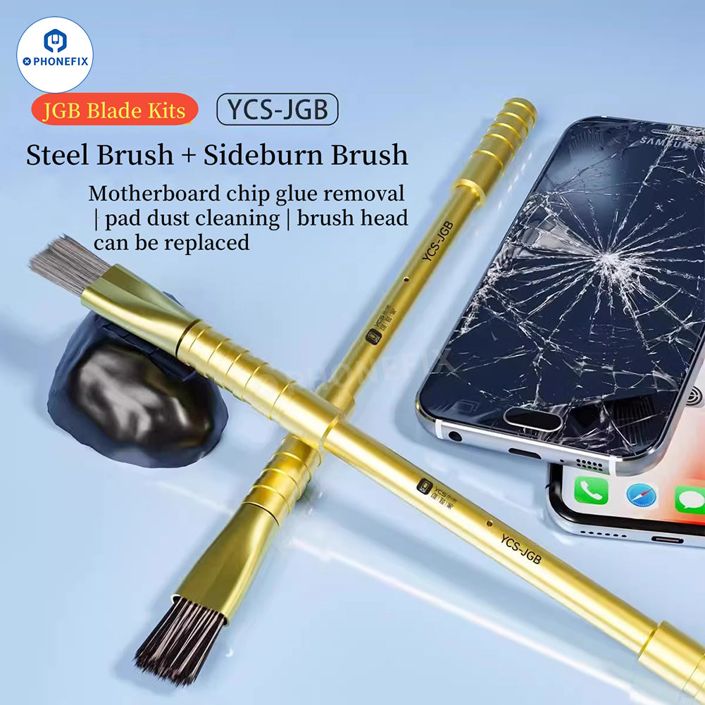 YCS JGB 10 in 1 Mobile PCB Chip Glue Removal Blade Brush Set