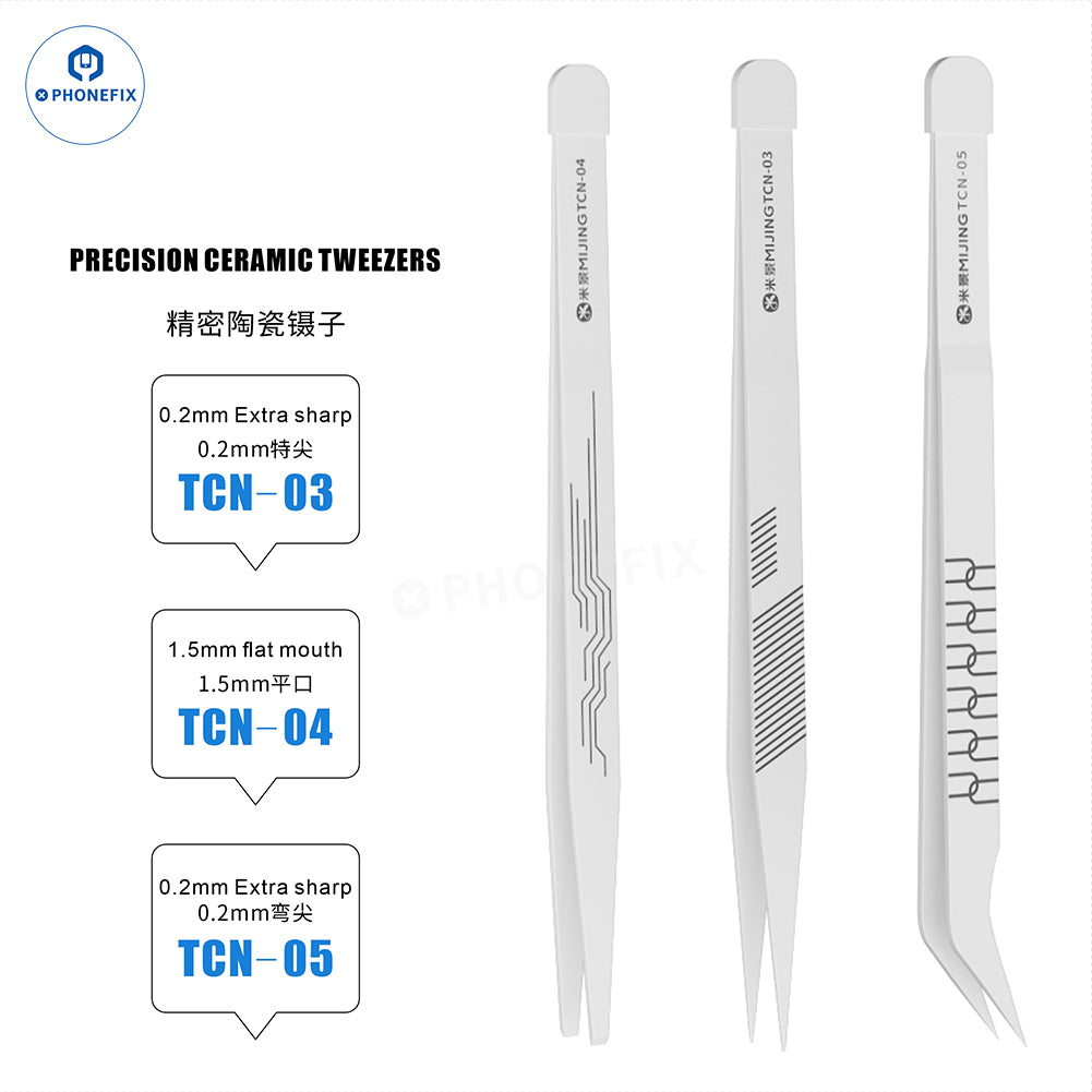 MIJING TCN Precision Ceramic Tweezers for Phone PCB Repair