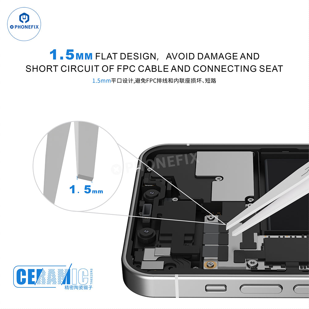 MIJING TCN Precision Ceramic Tweezers for Phone PCB Repair