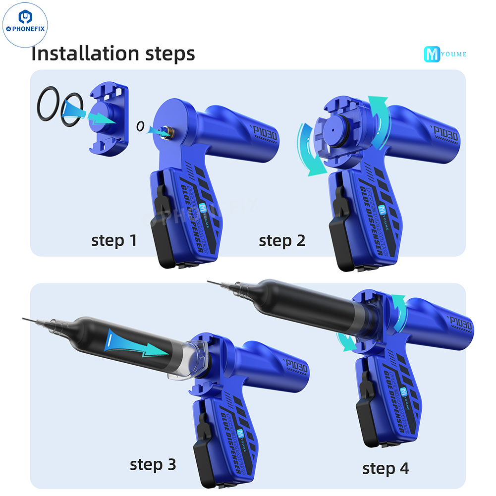 Electric Pneumatic Glue Gun Dual Grip Paste Dispenser for Phone Repair