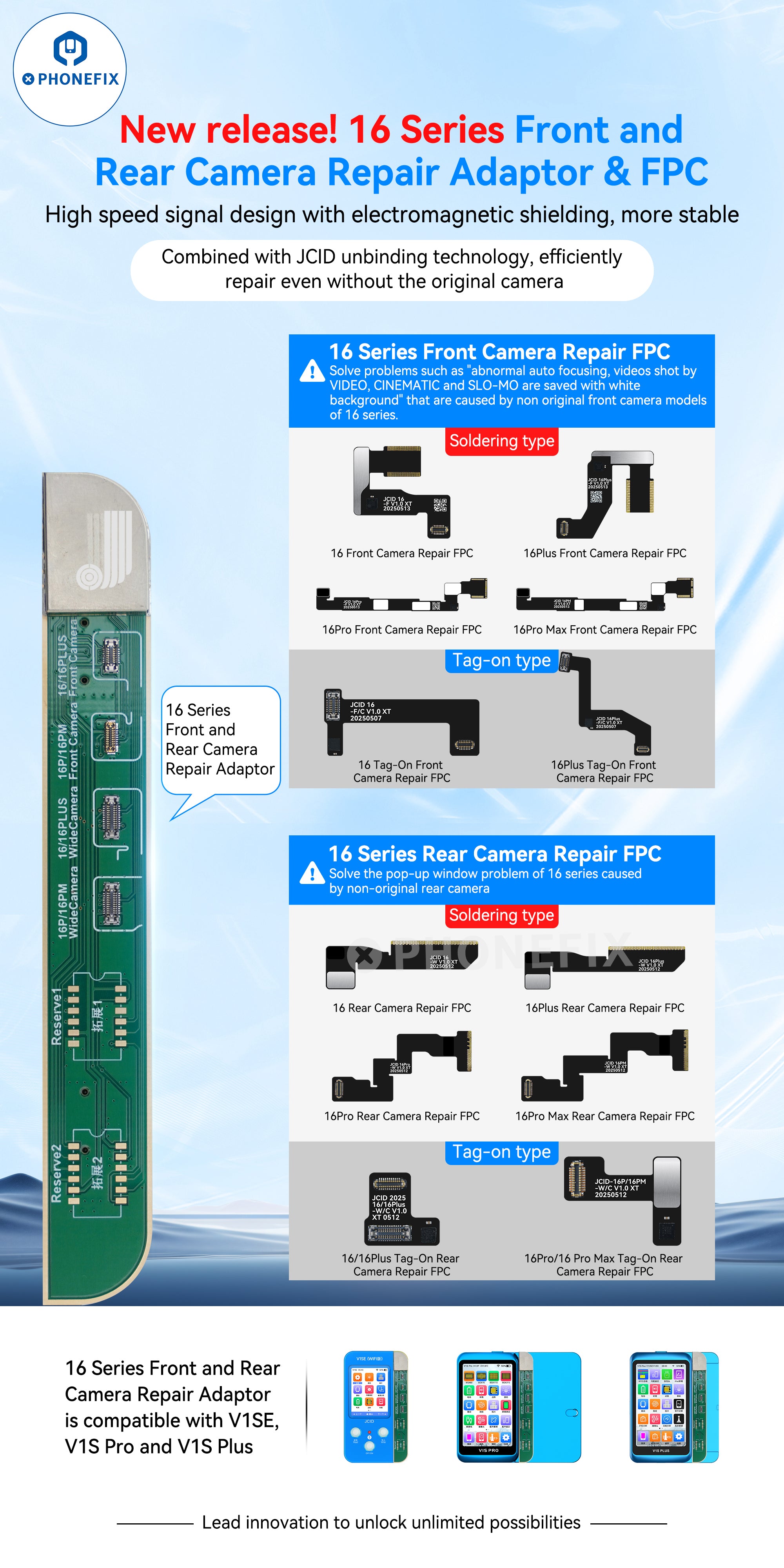 JCID Front Camera Repair FPC Cable For iPhone 14-17 Pro Max