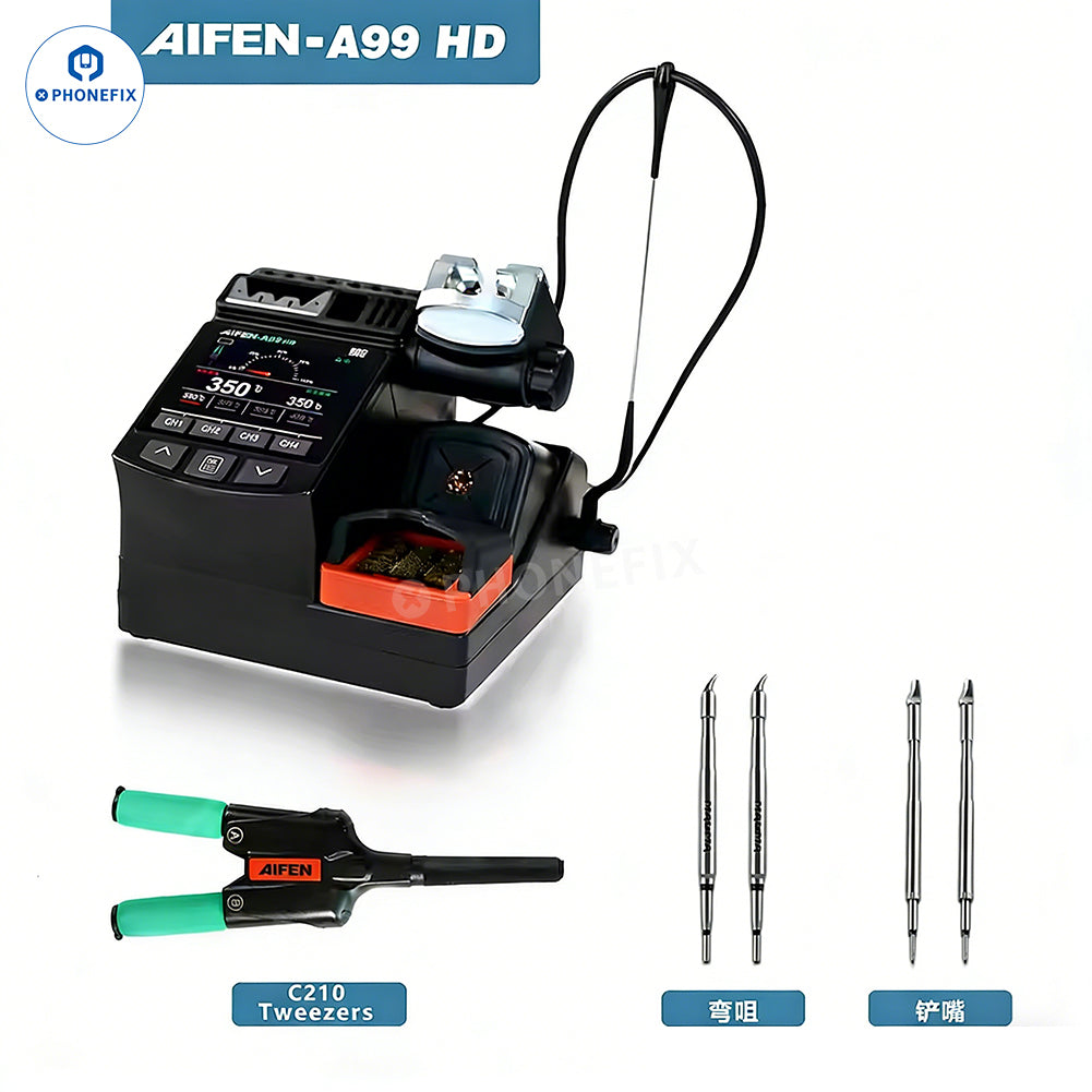 AIFEN A99 HD Soldering Station with C210 C245 Iron Electric Tweezers - CHINA PHONEFIX SHOP Team