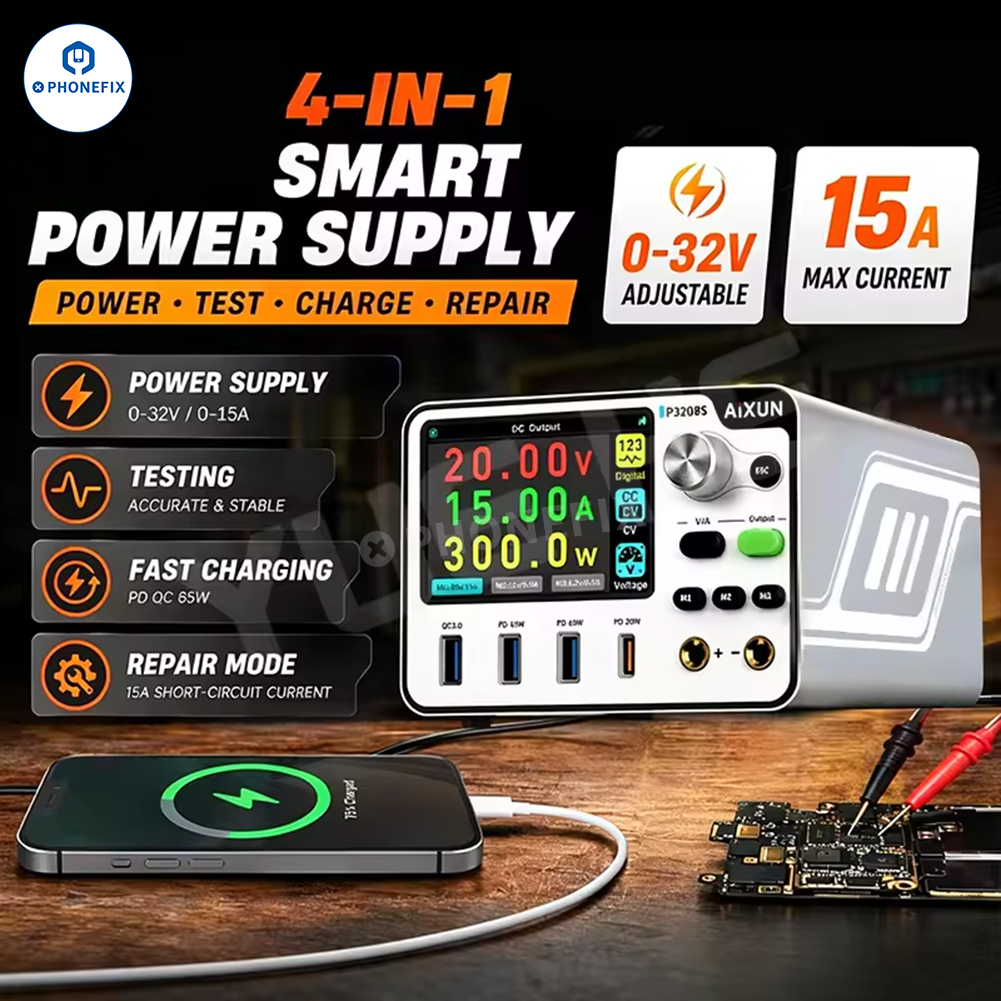 AIXUN P3208S 32V 15A Power Supply for iPhone 7-17 Pro Max Repair
