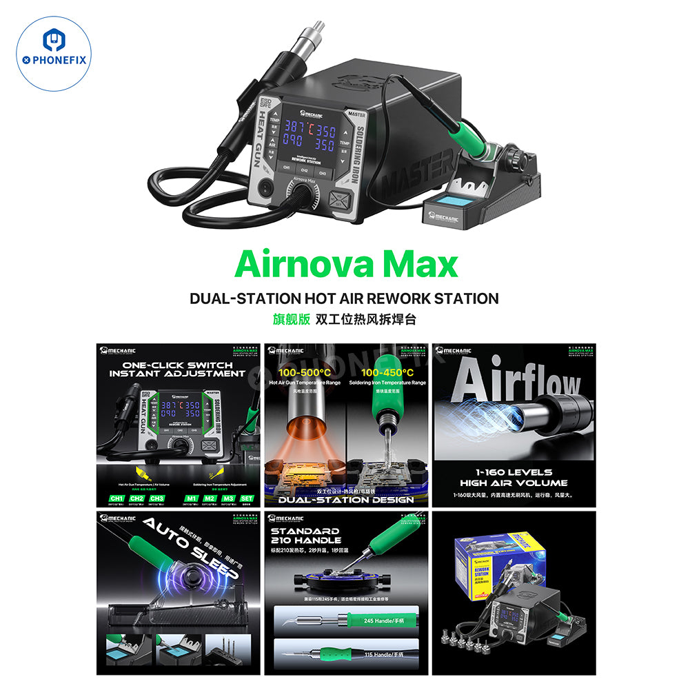 MECHANIC AIRNOVA 1200W Hot Air Rework Station for Phone Repair - CHINA PHONEFIX SHOP Team