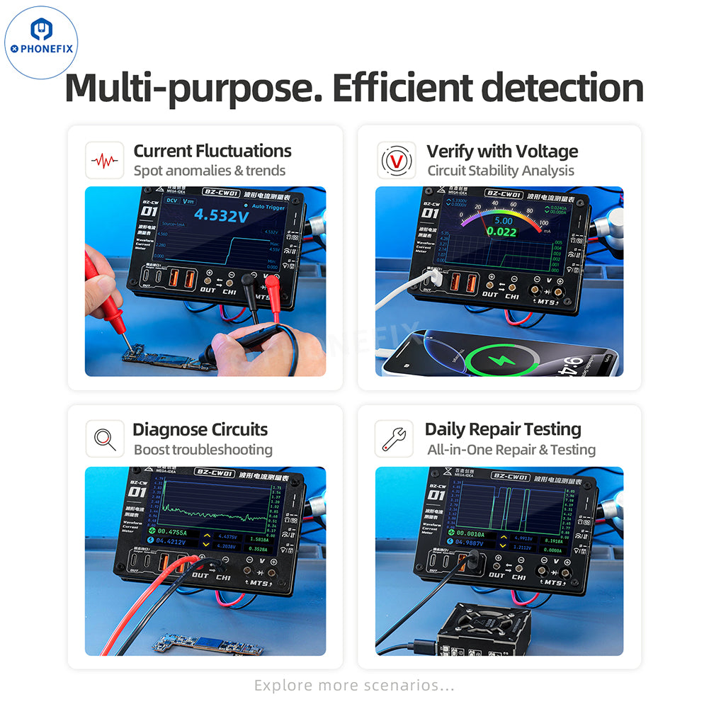 MEGA-IDEA BZ-CW01 Waveform Current Meter for Phone Repair