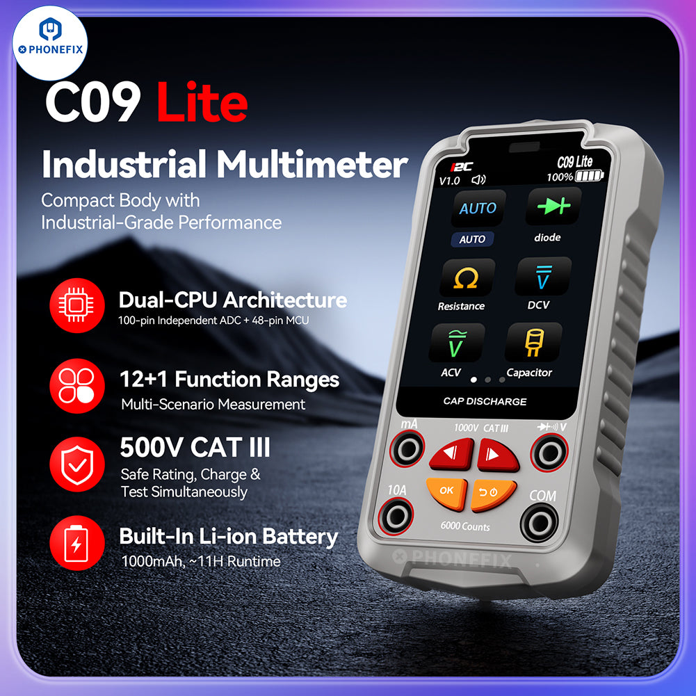 i2C C09 Lite Smart Digital Multimeter - Auto Range & PC Live Cast