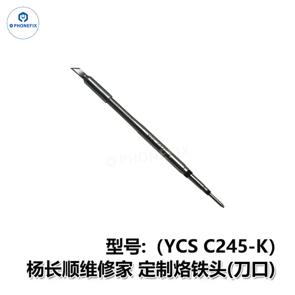 YCS Repairer C210 C245 C115 Long Knife Edge Soldering Iron Tips