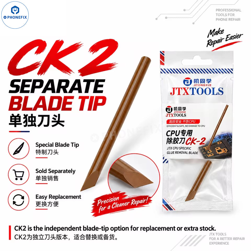 JTX CK1 CK2 CPU & PCB Glue Removal Blade Set – 45° Angled Scraper