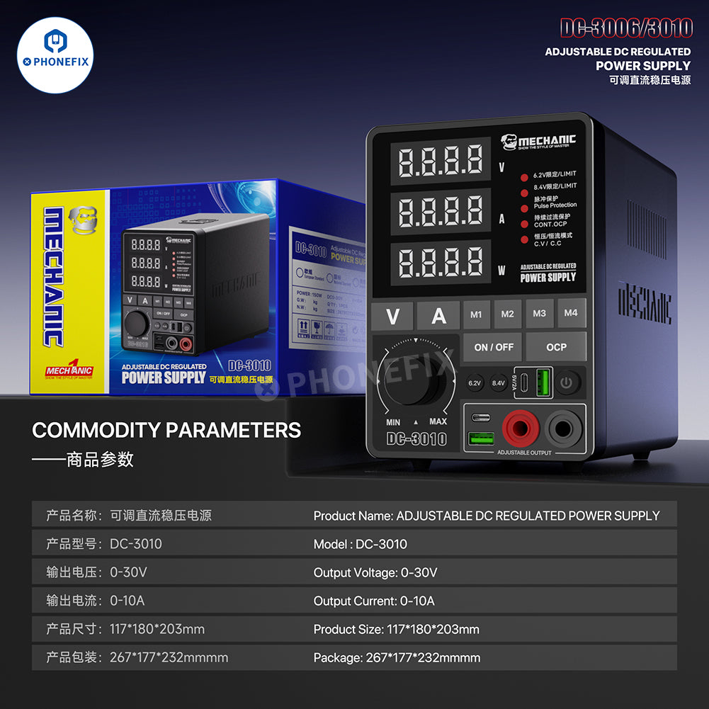 MECHANIC DC-3006 DC-3010 30V 10A/6A DC Power Supply