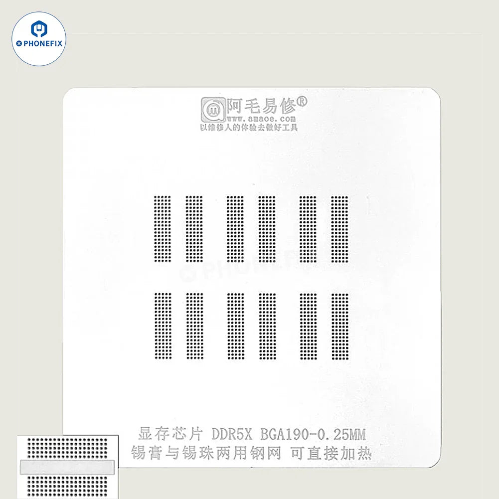 AMAOE BGA253 BGA190 Reballing Stencils for DDR LPDDR3 video memory chips