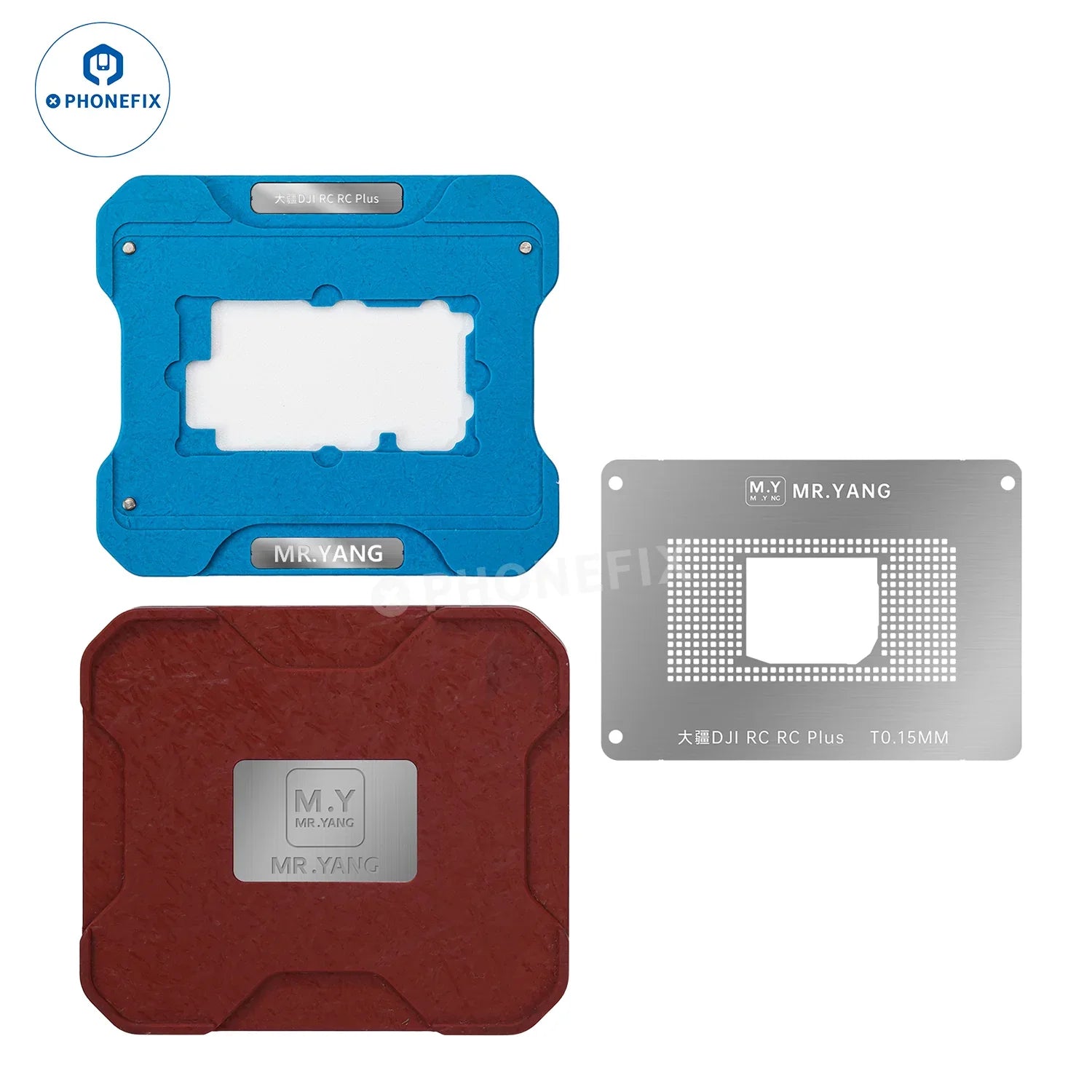YCS M.Y DJI Drone RC2 T2 CPU IC Reballing Stencil Soldering Platform