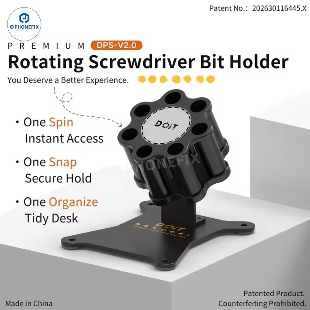 PHONEFIX DOiT DPS-V2.0 magnetic screwdriver bit holder storage box with rotating rack for organized tool storage