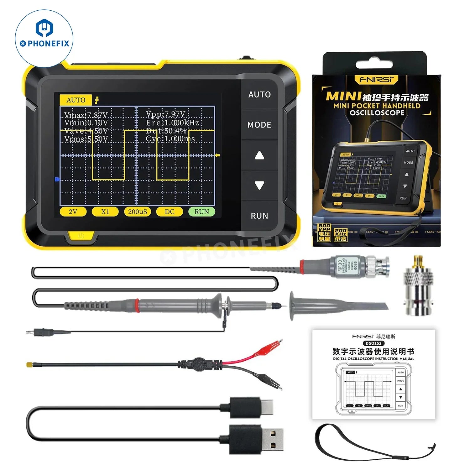 thumbnail image 2 of 138Pro Handheld Digital Oscilloscope Kit, 2.5MSa/s 200KHz 2 of 14