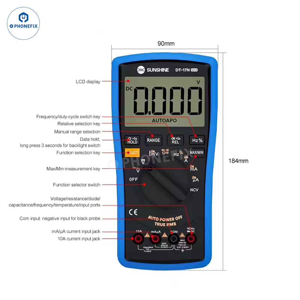 SUNSHINE DT-17N Multimeter Fully Automatic Digital Multimeter
