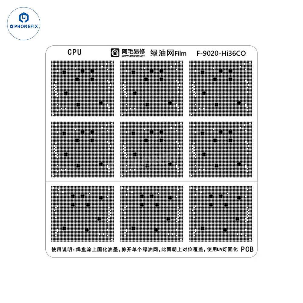 AMAOE Green Oil Network Film for iphone A10-A17 CPU BGA Reballing