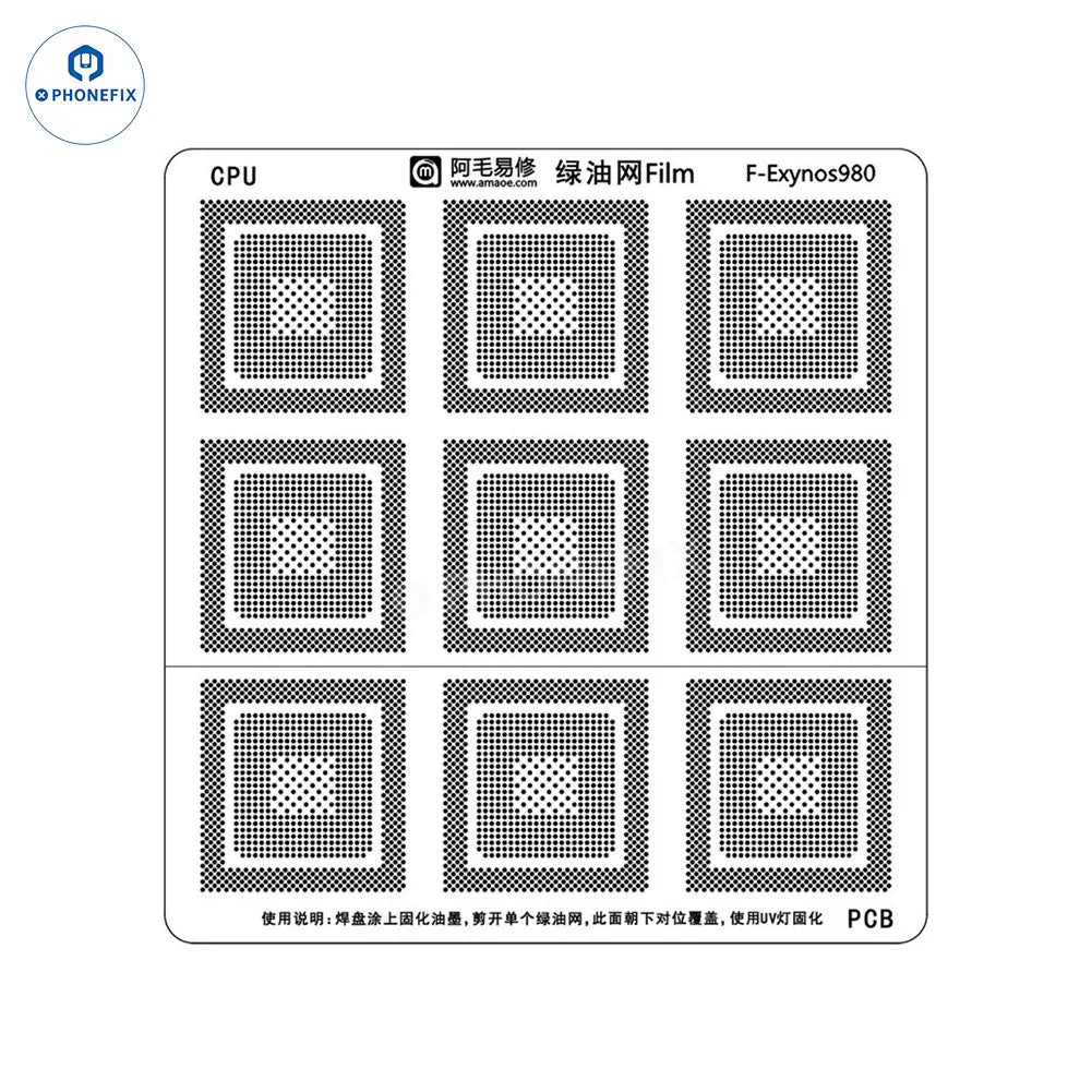 AMAOE Green Oil Network Film for iphone A10-A17 CPU BGA Reballing