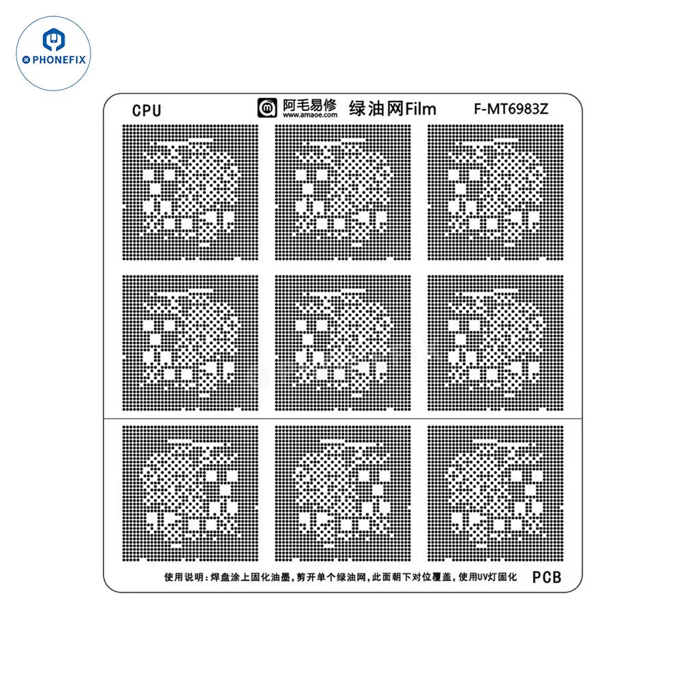 AMAOE Green Oil Network Film for iphone A10-A17 CPU BGA Reballing