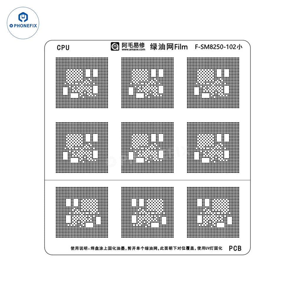 AMAOE Green Oil Network Film for iphone A10-A17 CPU BGA Reballing