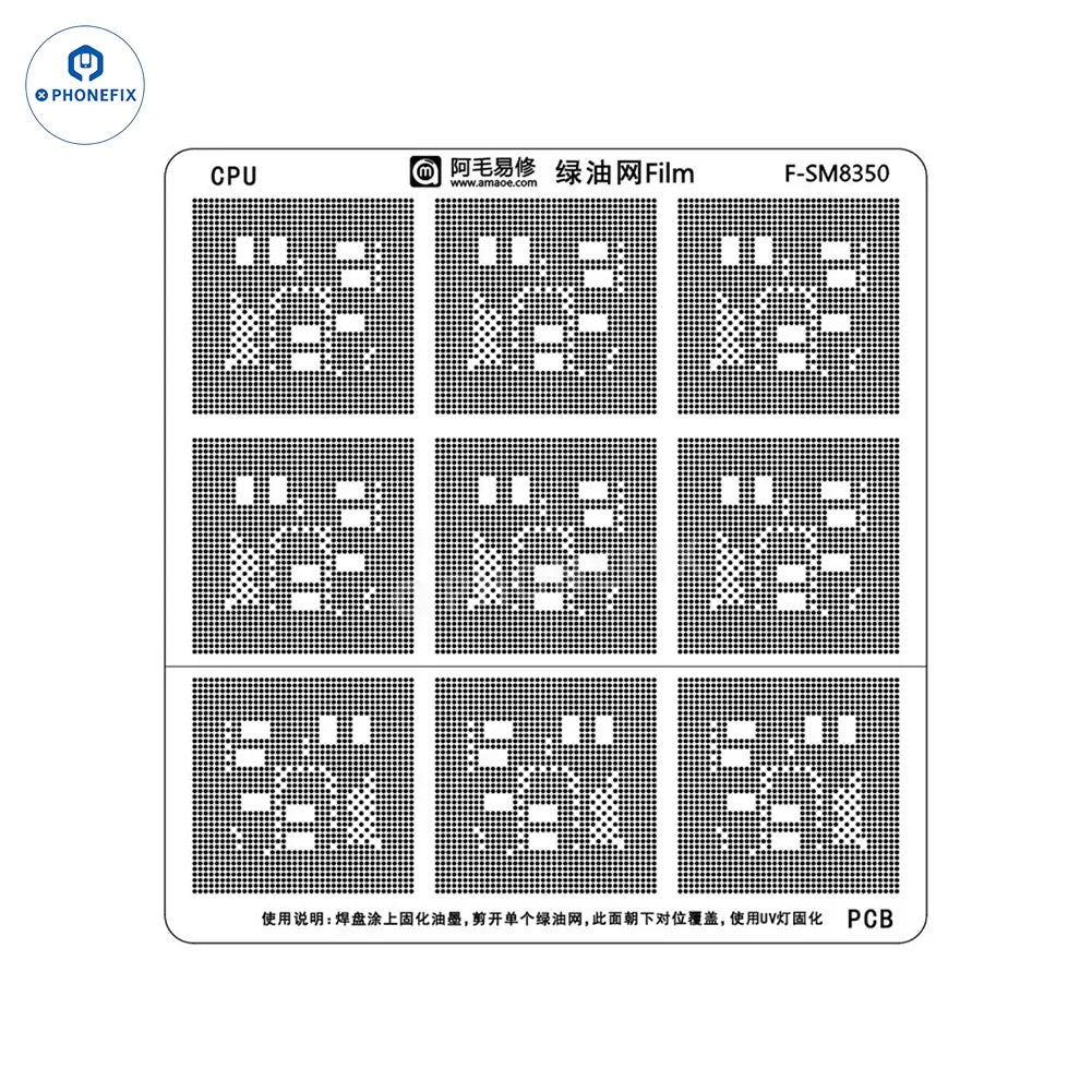 AMAOE Green Oil Network Film for iphone A10-A17 CPU BGA Reballing