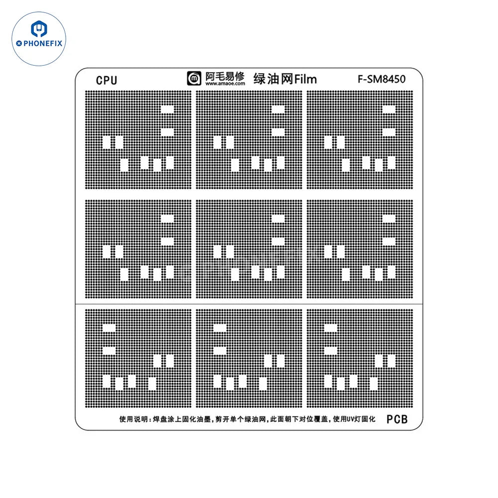 AMAOE Green Oil Network Film for iphone A10-A17 CPU BGA Reballing