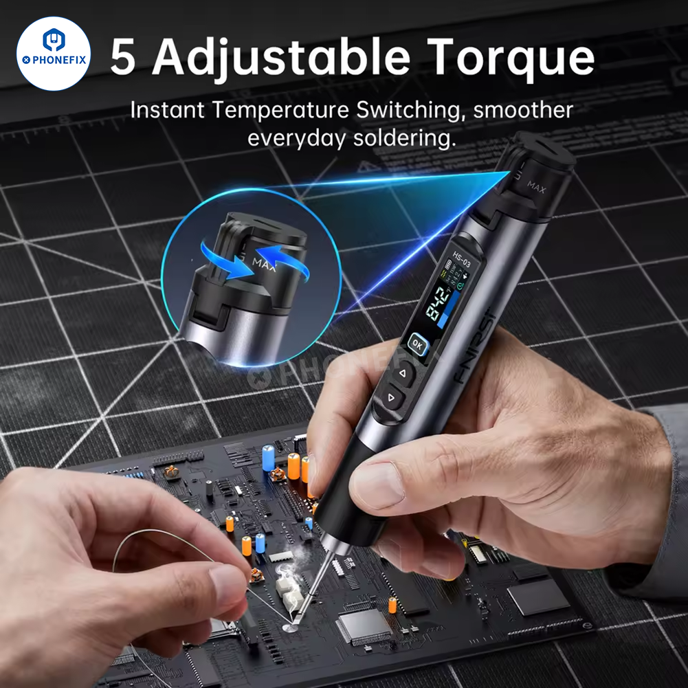 FNIRSI HS-03 Wireless Soldering Iron with F210 Tips for Phone Repair