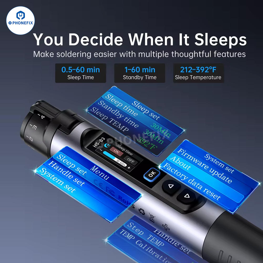 FNIRSI HS-03 Wireless Soldering Iron with F210 Tips for Phone Repair