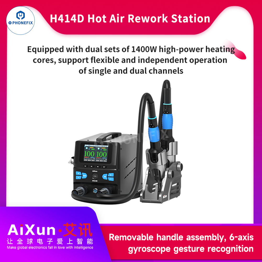 AIXUN H414D 1400W Dual Channel Hot Air Rework Station
