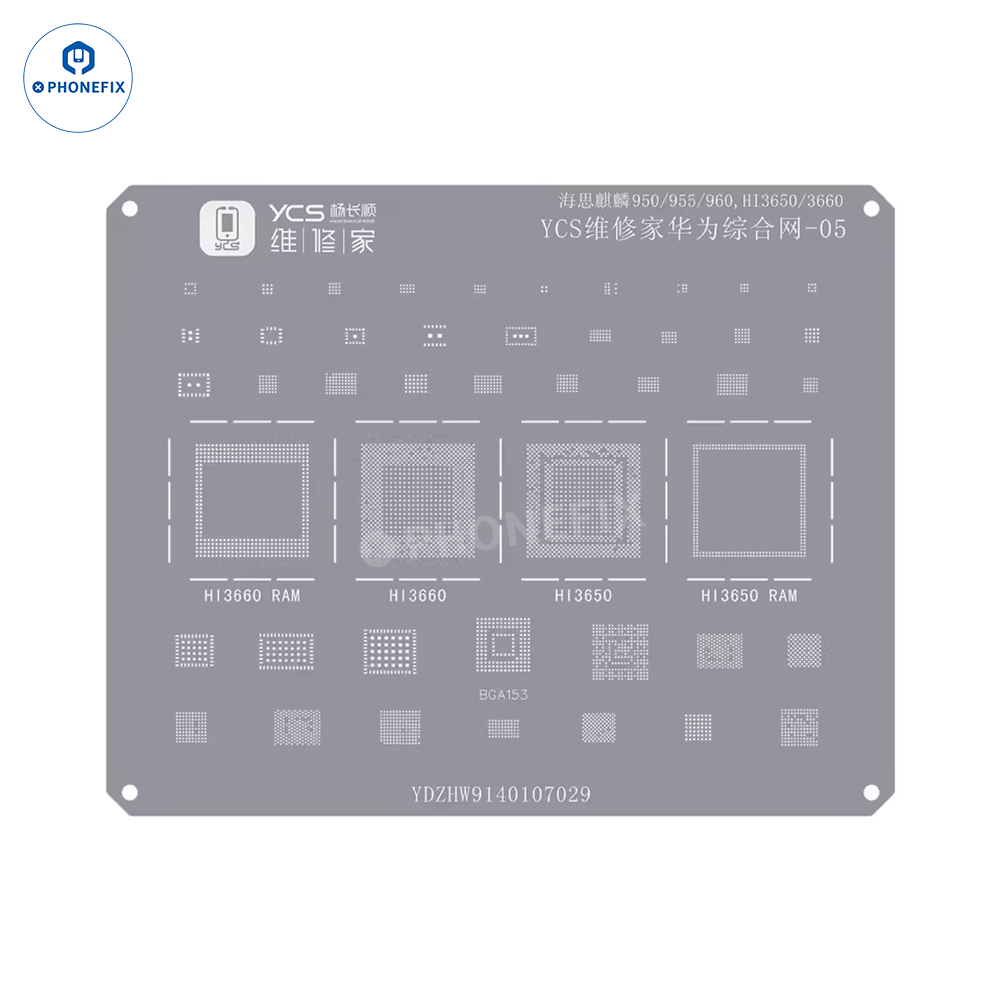 YCS Mobile BGA Reballing Stencils for iPhone Android Phones CPU Chip