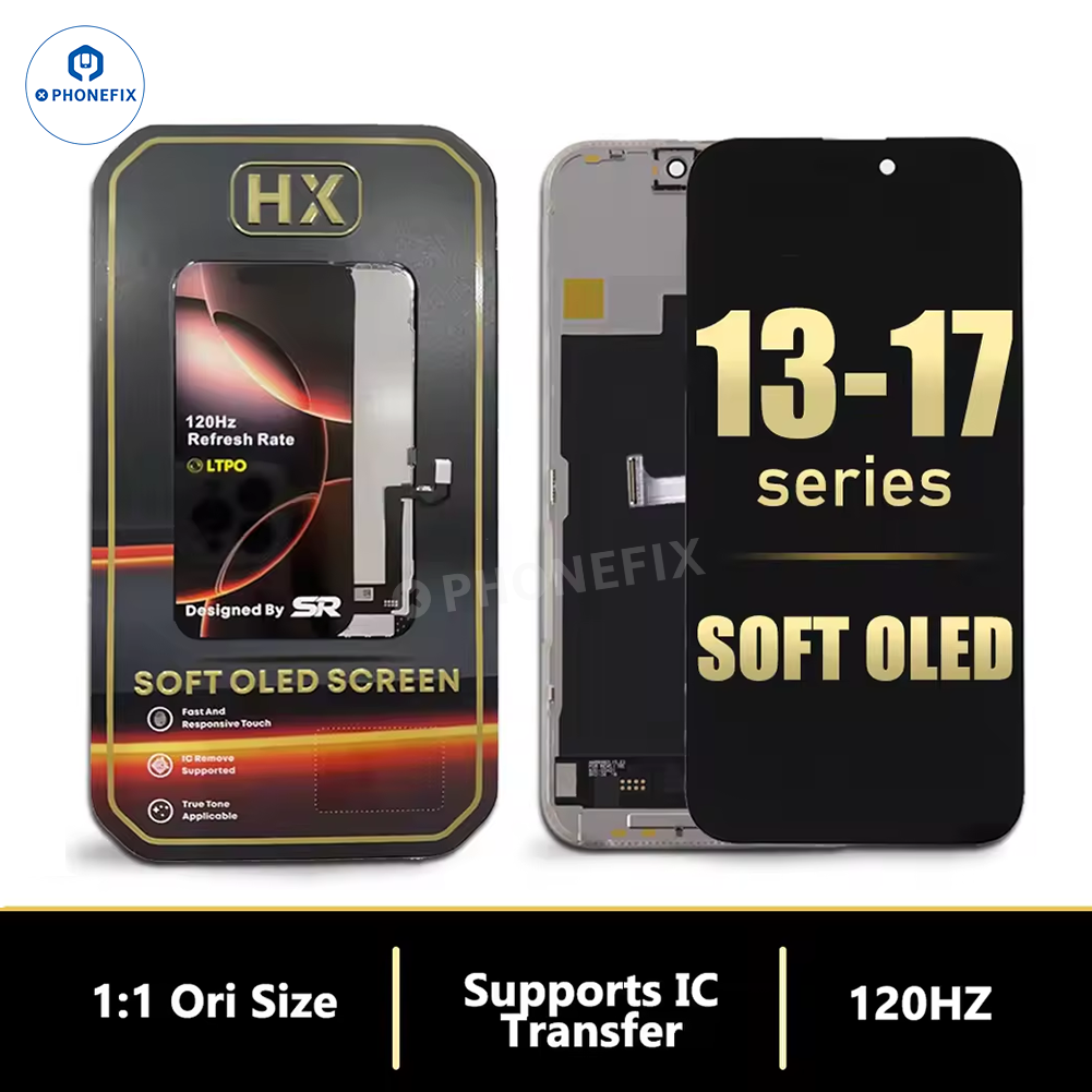 HX Soft OLED 120Hz Screen Assembly for iPhone 12-17 Pro Max Display Digitizer Replacement - CHINA PHONEFIX SHOP Team