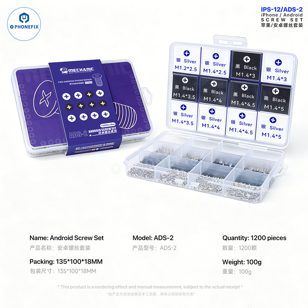 MECHANIC IPS-12 ADS-2 Screw Set for iPhone & Android Repair