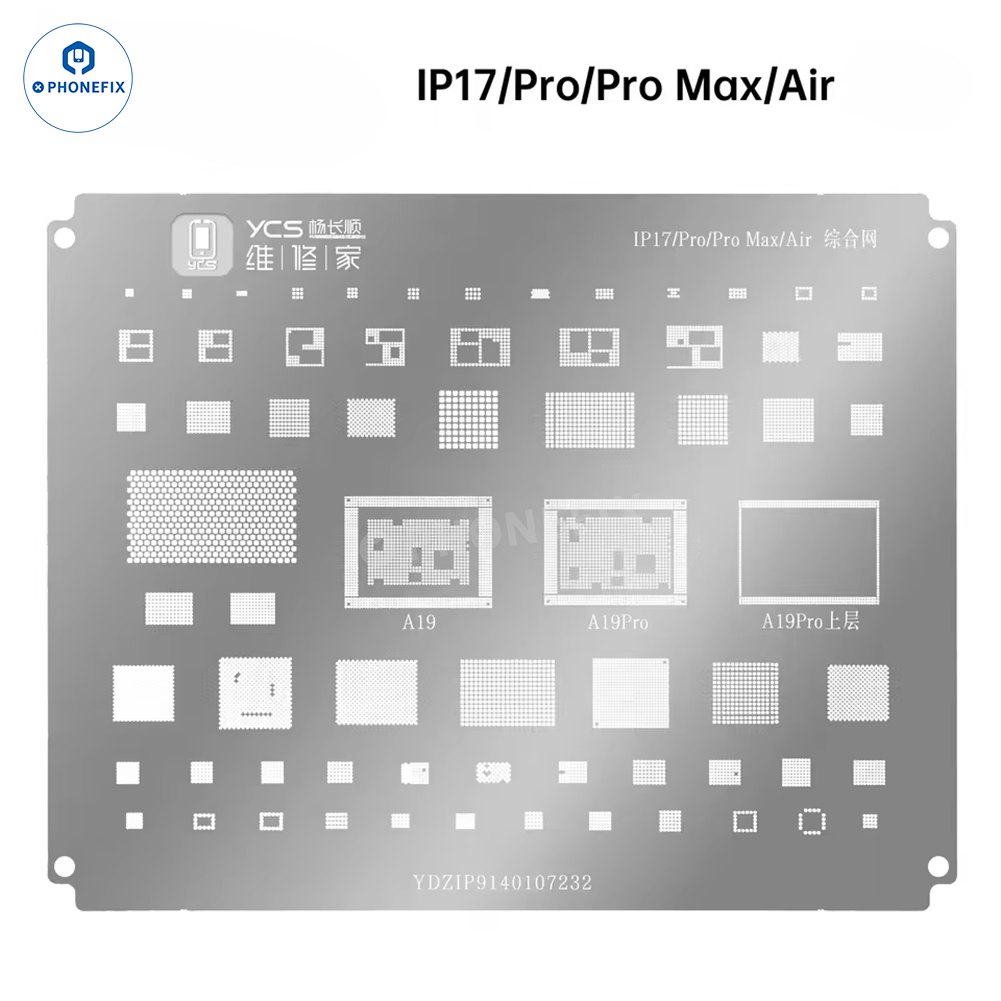 YCS Mobile BGA Reballing Stencils for iPhone Android Phones CPU Chip