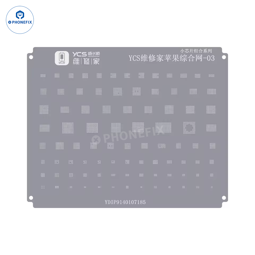 YCS Mobile BGA Reballing Stencils for iPhone Android Phones CPU Chip