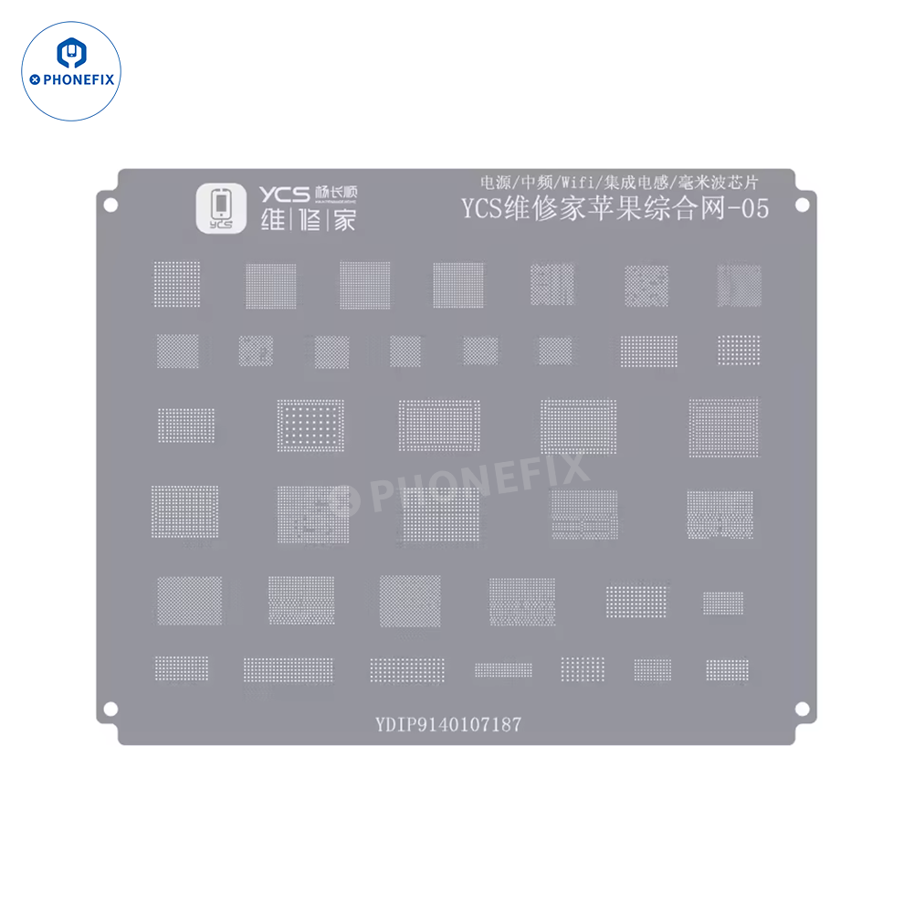 YCS Mobile BGA Reballing Stencils for iPhone Android Phones CPU Chip